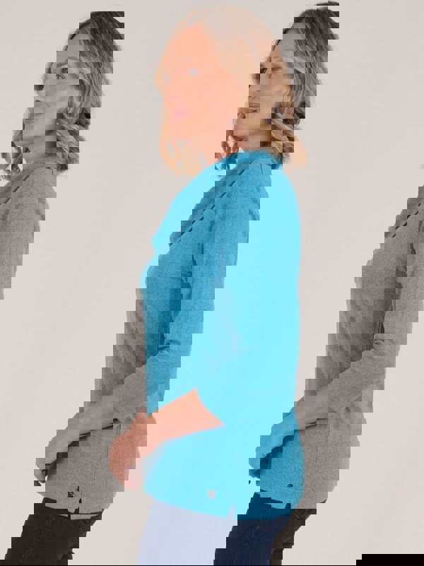 PennyPlain Cowl Neck Top- Aqua