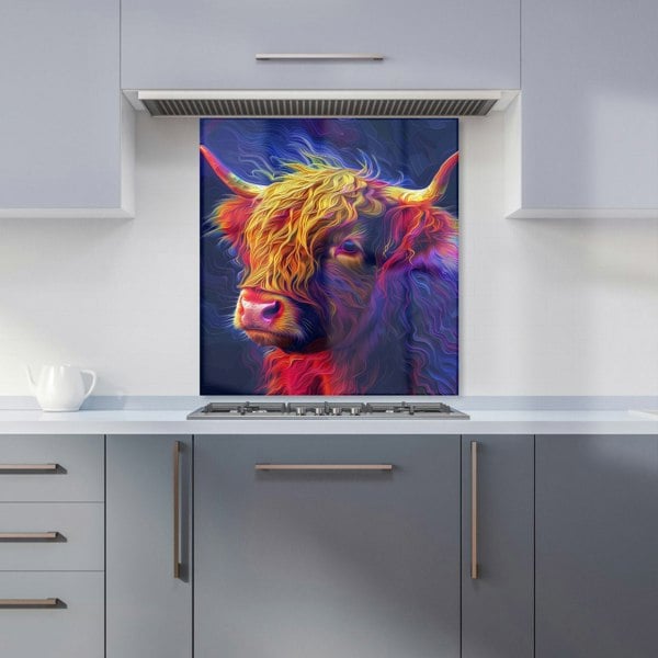 Warren Reed - Designer Vibrant Highland Cow Kitchen Splashback