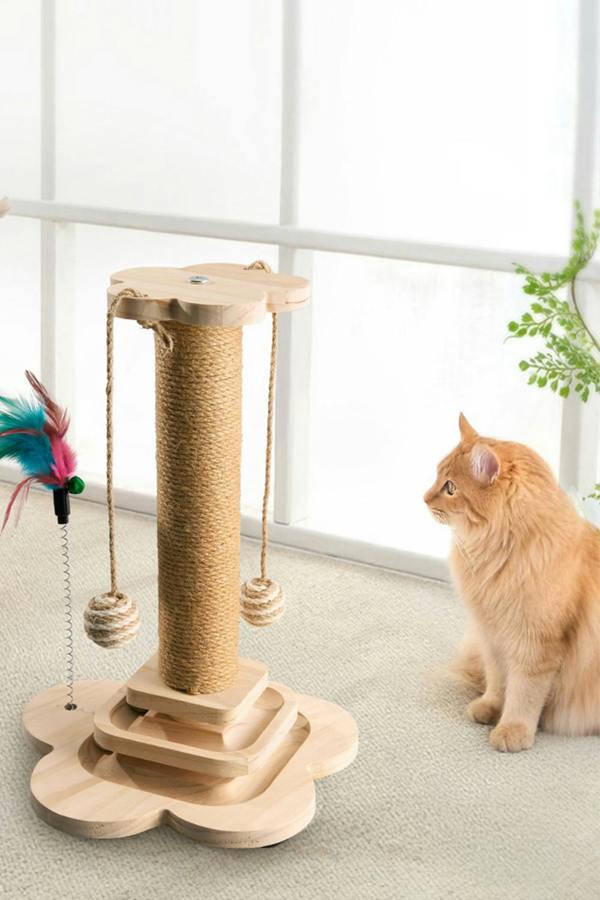 4 in 1 Cat Scratching Post，Suitable for Indoor and Outdoor Use, Equipped with Anti Slip Pads