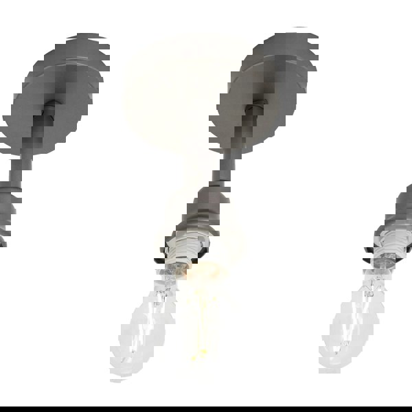 Contemporary Designer Short Semi Flush Pearl Grey Ceiling Rose Light Image 3