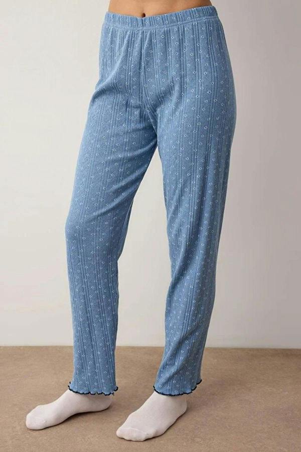 WOVCOR 2-Piece Floral Ribbed Knit Pajama Set