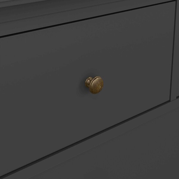 Wyld Haus Osaka Farmhouse Dark Grey Wooden Chest 4 Drawers