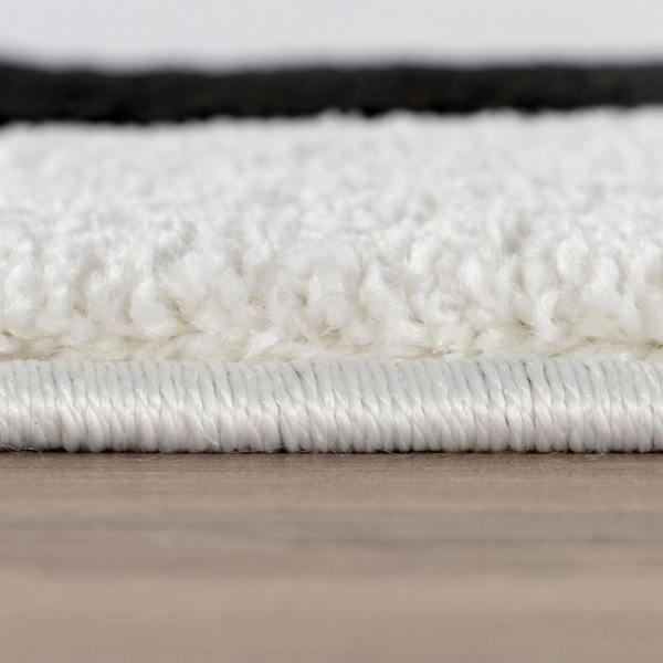 Joli Abstract Black & White Non-Shedding Rug