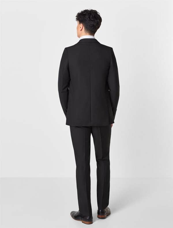 Black double-breasted prom suit