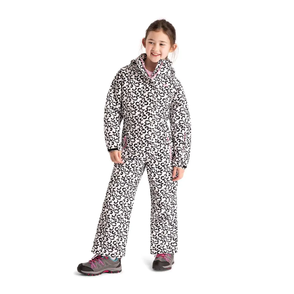 Trespass Girls Heysen Leopard Print Ski Suit - White
