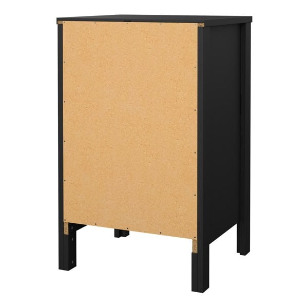 Furniture To Go Madrid Bedside Table 3 Drawers in Matt Black
