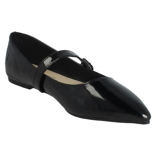Savannah Ladies Savannah Pointed Toe Buckle Fastening Flat Smart Shoes F80586