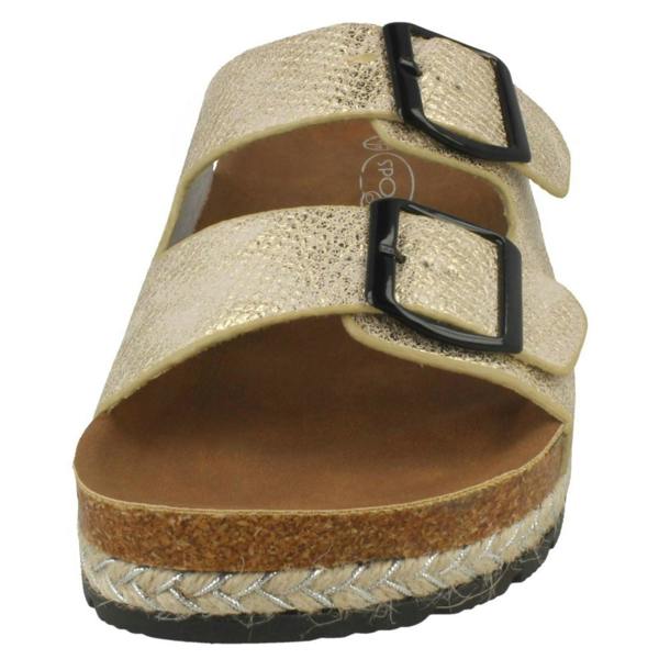 Spot On Ladies Spot On Double Strap Mules F10898