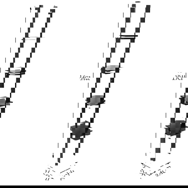 4-Tier Book Display Shelf Rustic Black Book Shelf Shelves & Racks Living and Home