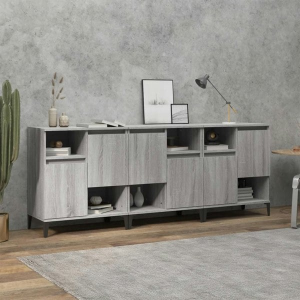 Berkfield Sideboards 3 pcs Grey Sonoma 60x35x70 cm Engineered Wood