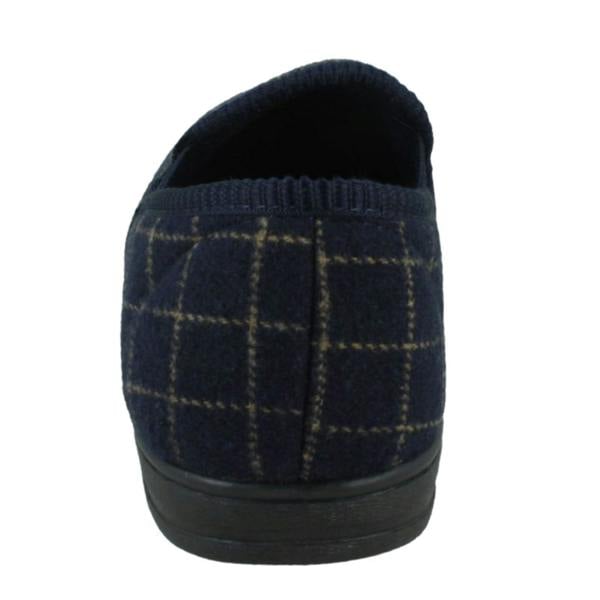 Spot On Mens Spot On Checked Upper Gusset Slipper Jaydon