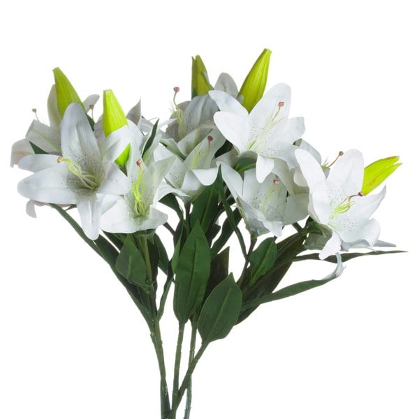 Hill Interiors White Lily Stem - White