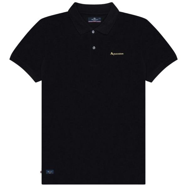 Aquascutum Mens Active Cotton Dri-FIT Polo Shirt - Black - 