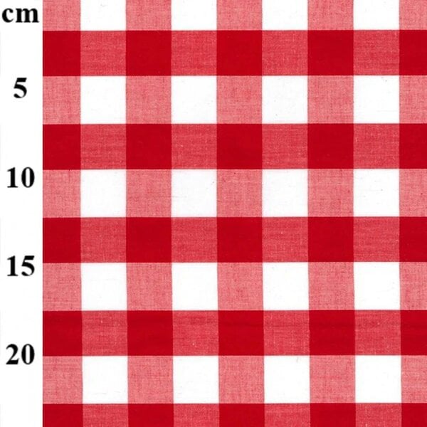 Minerva Core Range Premium 1 inch Check Gingham Dressmaking Fabric per metre, 112.5cm / 44" Wide - Red