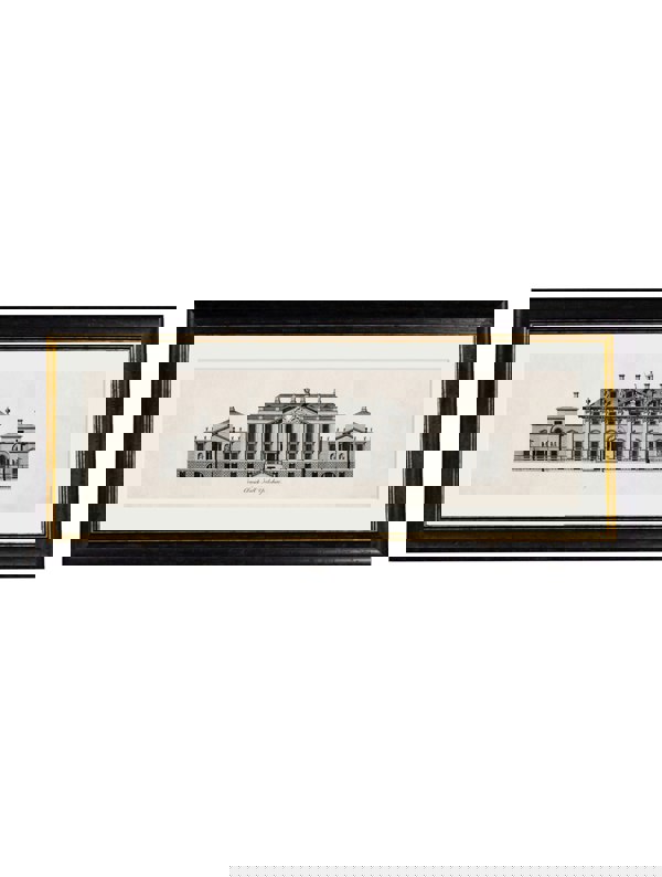 Exceptional Art c.1737 Architectural Elevations of Stately Homes
