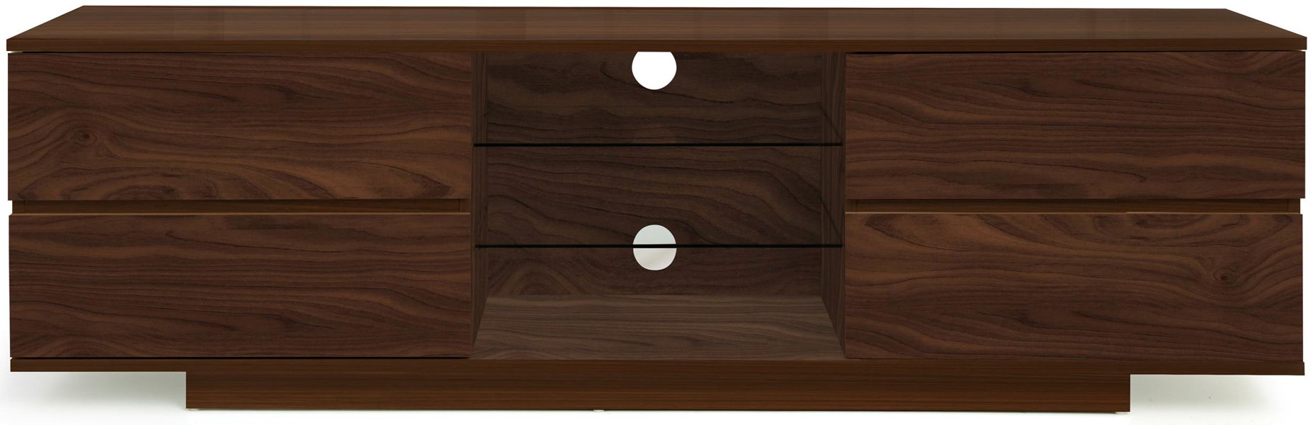 Centurion Supports Avitus Premium Walnut with 4-Walnut Drawers and 3-Shelves 32"-65" LED/OLED/LCD TV Cabinet