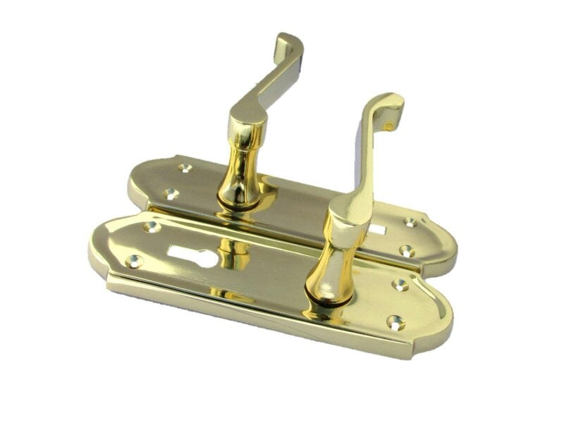 EDH Door Hardware Askworth Brass Plate Internal Lock Door Handles+ 3 Lever Mortice Sash Lock-170mm