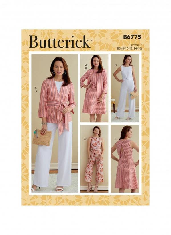 Butterick Sewing Pattern 6775, Jackets, Dresses, Jumpsuits for Women, RR (18W-20W-22W-24W) - Intermediate