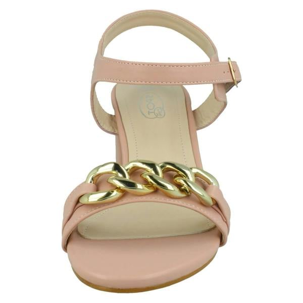 Spot On Ladies Spot On Mid Heel Mule Sandals F12022 - Wide Fit