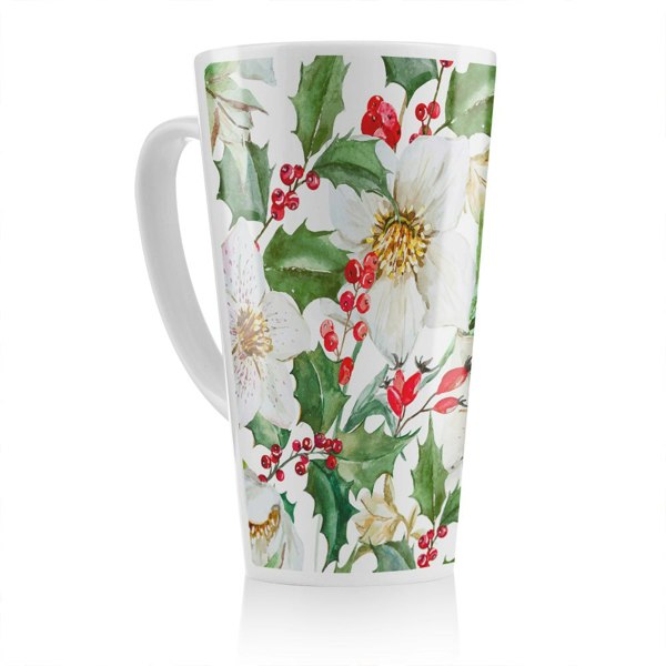 Benjamin Tate Design Watercolour Christmas Pattern Latte Mug