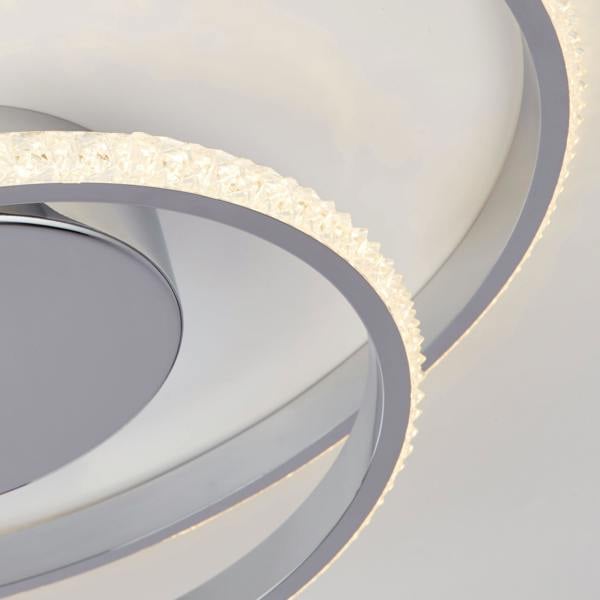 Lighting Collection Sleek Dual‑Ring LED Semi‑Flush Ceiling Light
