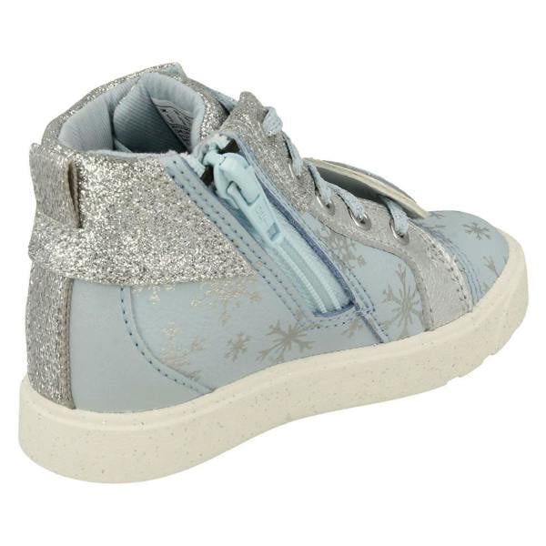 Clarks Girls Clarks Elsa Detailed Frozen Hi Top Trainers City Ice T