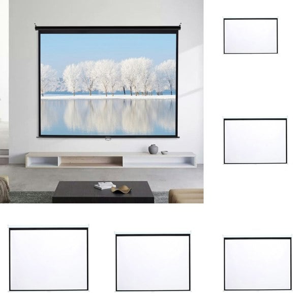 4:3 Projector Screen with Manual Pull Down for Home Theater Projector Screens Living and Home