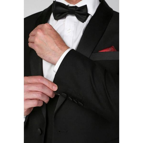 Paul Andrew Men's Black 3 Piece Tuxedo Suit