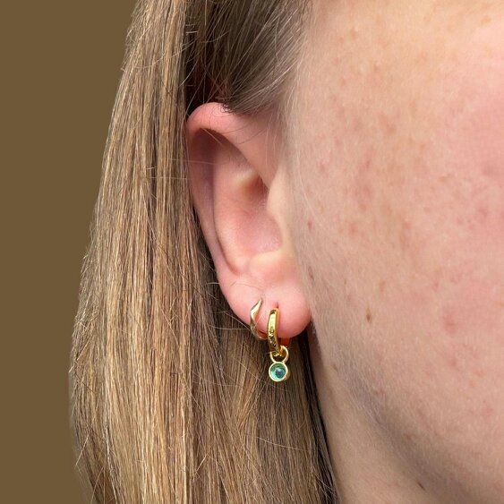 Reeves & Reeves Stone Charm Hoop Earrings