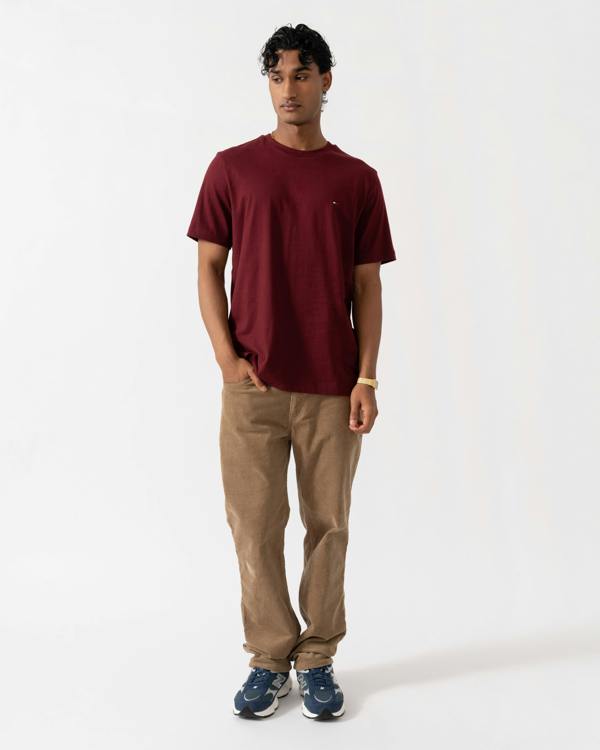 Tommy Hilfiger Essential Seasonal Regular Fit Solid Mens T-Shirt - Burgundy