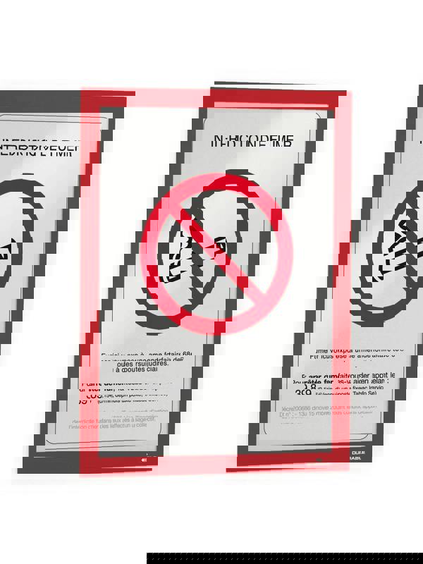 Durable DURAFRAME Self Adhesive Magnetic Signage Frame | 2 Pack | A4 Red