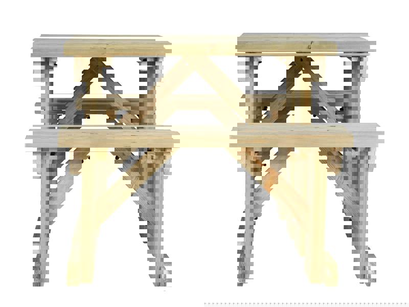 Aspen Picnic Table and Benches Set - Wooden Outdoor Dining Set for Gardens and Patios