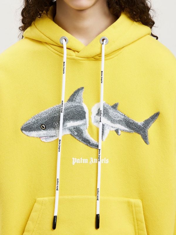 Palm Angels Shark Logo Hoodie - Bright Yellow