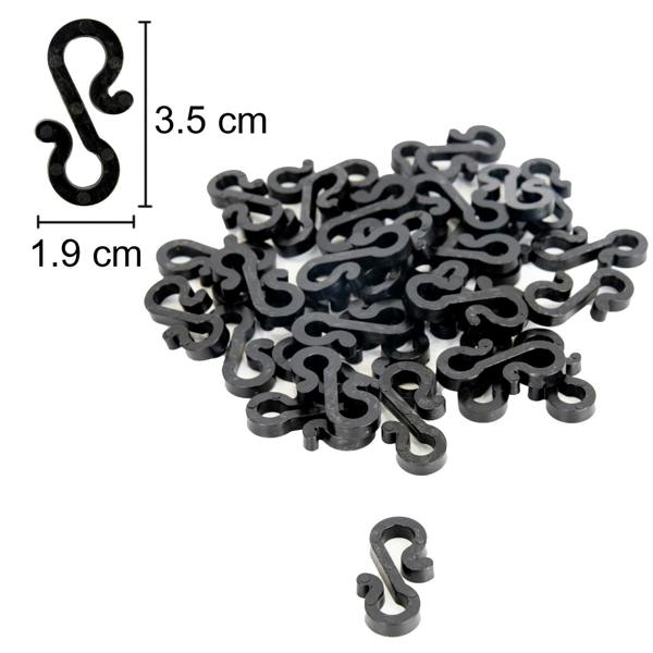 36Pcs Mini Gutter Hooks Black - S-Shaped Clips for Secure Festive Lighting image 3