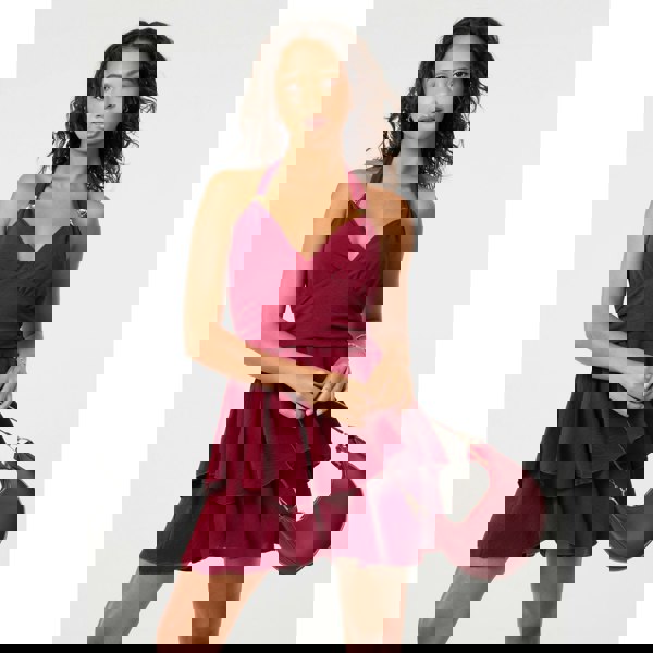 Pink Vanilla Halter Neck Dress With Shorts