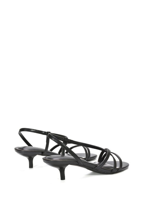 XY LONDON Slip On Strappy Slingback Kitten Heeled Sandals