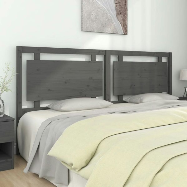 Berkfield Bed Headboard Grey 205.5x4x100 cm Solid Pine Wood