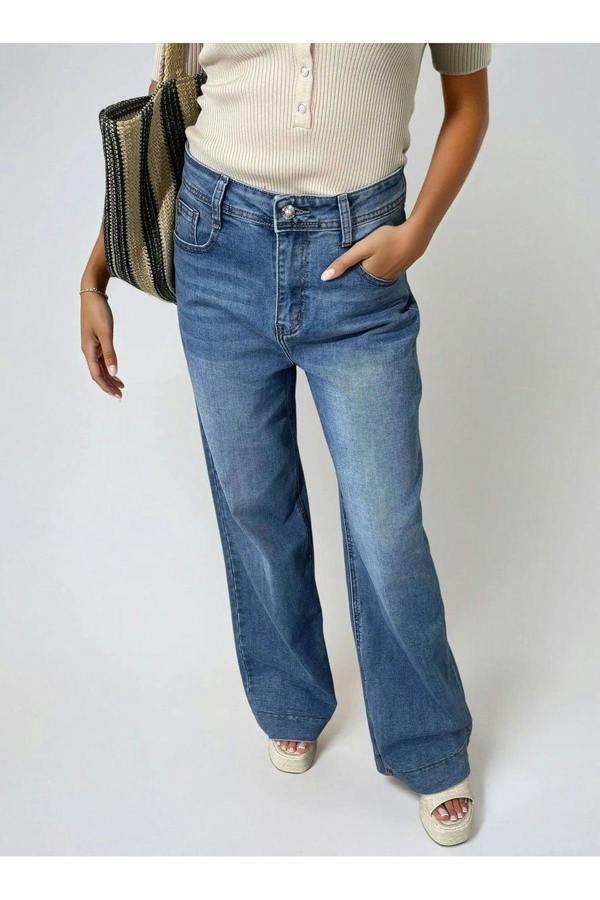 Layla High Waisted Wide Leg Jeans - Denim