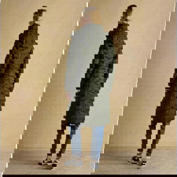 Joules Joules PEMBURY Showerproof Longline Padded Coat with Hood Khaki