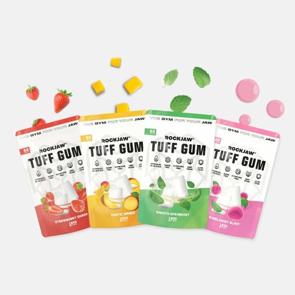 ROCKJAW Tuff Gum 2.0 (Stim-Free) + B Vitamins | Premium Ultra-Tough Jaw Gum