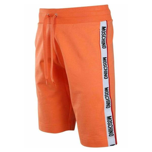 Moschino Mens Tape Branded Casual Shorts - Orange - 