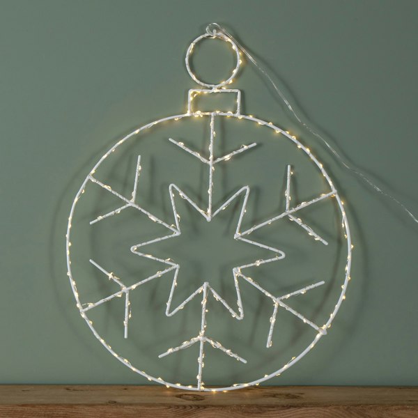 Samuel Alexander 48cm x 38cm Light up Hanging Christmas Snowflake Bauble with 250 Warm White LEDs