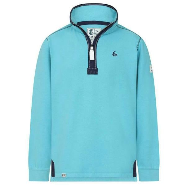 Lazy Jacks Mens Quarter Zip Sweatshirt - Turquoise