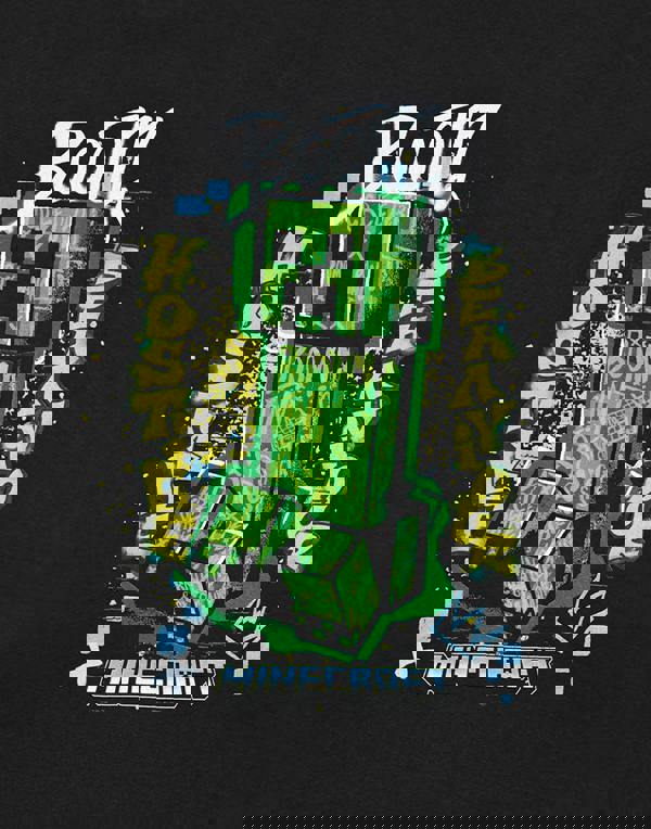 Minecraft Boys Black Hostile Short Sleeved T-Shirt