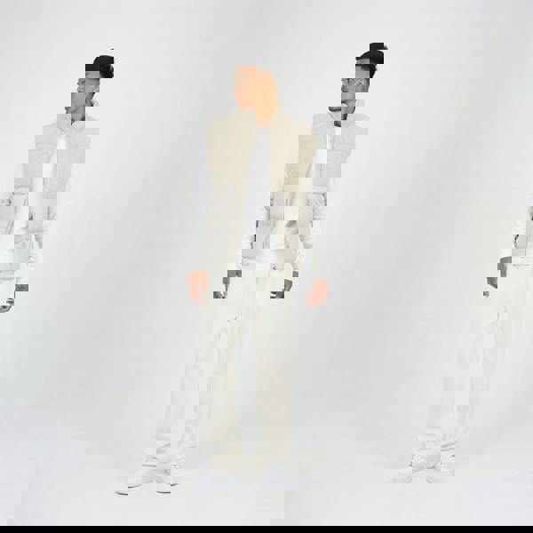 Brave Soul Stone Funnel Neck Borg Panel Gilet - Stone Image 3