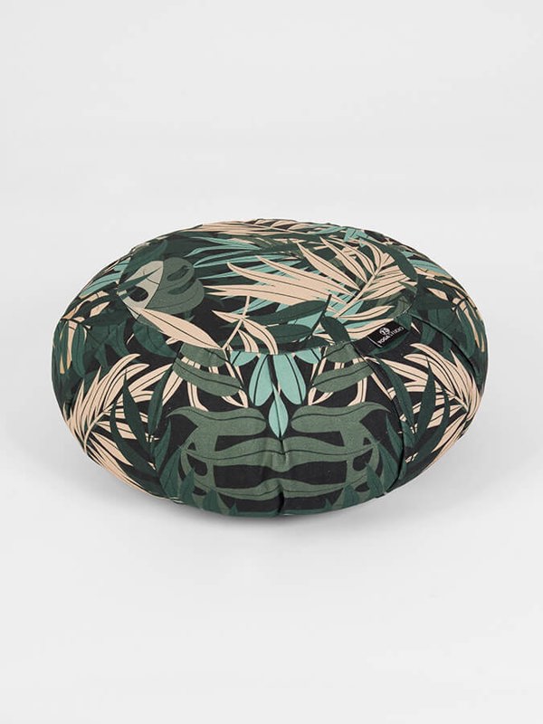 Yoga Studio Organic Cotton Buckwheat Round Floral Meditation Zafu Cushion