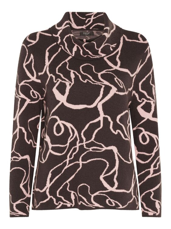 TIGI Sqiggle Jacquard Cowl Neck