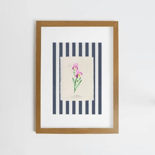 Joules Iris in Bloom A2 Wood Frame | Blue