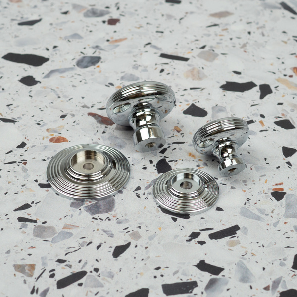 Handle & Home Polished Chrome Layered Round Cabinet Knobs