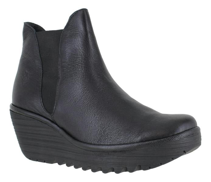 Fly London Yoss Womens High Wedged Heeled Chelsea Ankle Boots